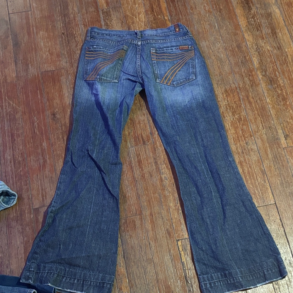 7 For All Mankind Dark Blue Boot Cut Jeans